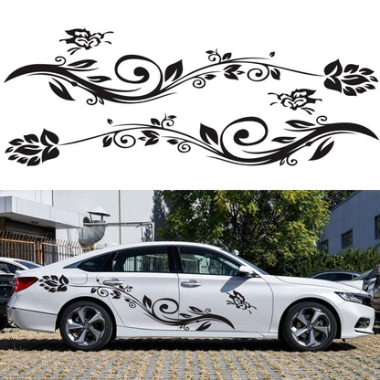 2 PCS/Set D-251 Butterfly Love Flowers Pattern Car Modified Decorative Sticker(White) - In Car by buy2fix | Online Shopping UK | buy2fix