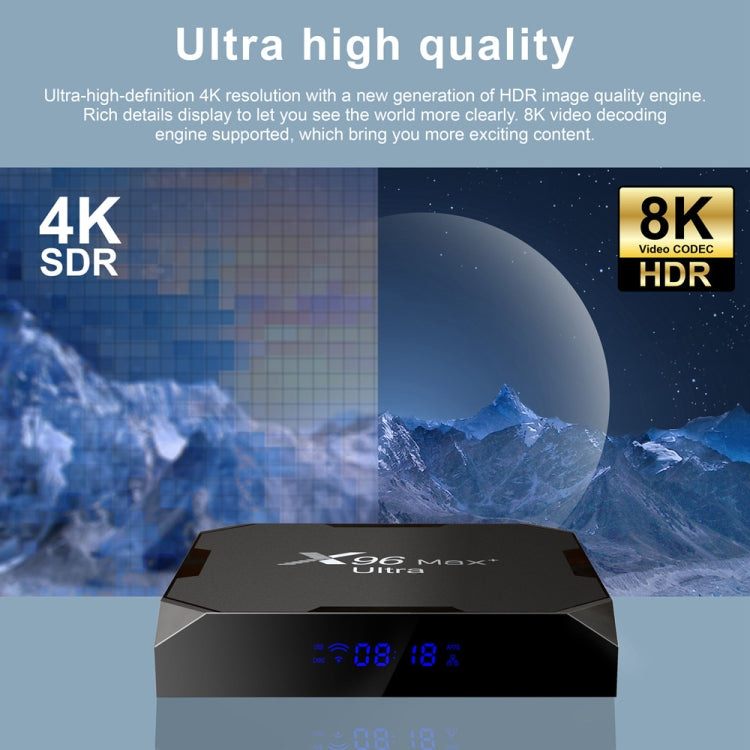 H96 Max+ Ultra 4GB+32GB Amlogic S905X4 8K Smart TV BOX Android 11.0 Media Player, Plug Type:UK Plug - Consumer Electronics by buy2fix | Online Shopping UK | buy2fix