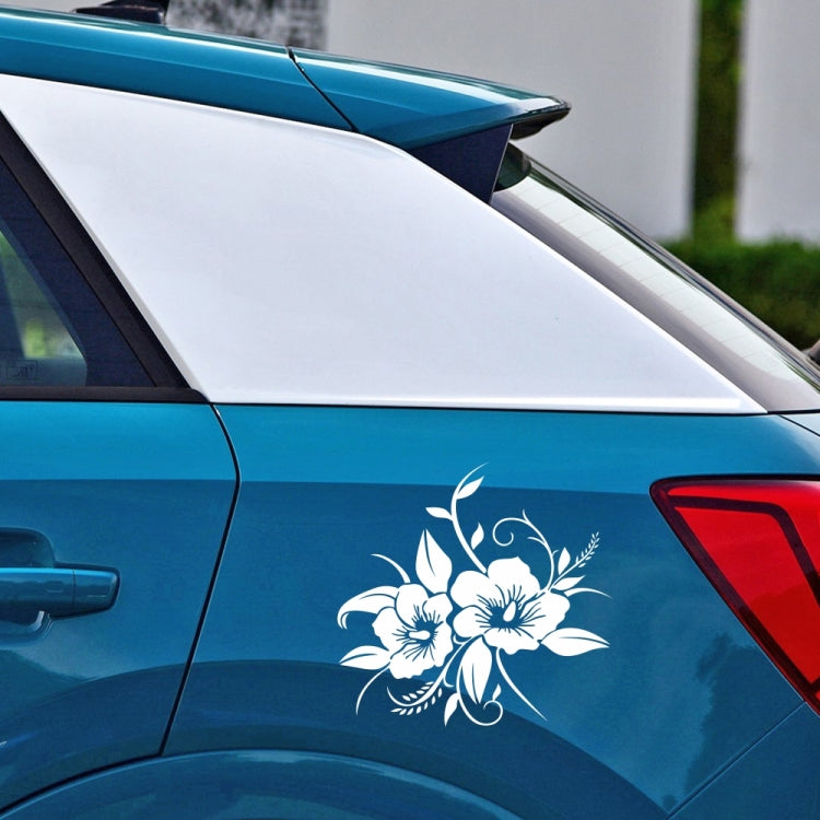 D-798 Flowers Bloom Pattern Car Modified Decorative Sticker(White) - In Car by buy2fix | Online Shopping UK | buy2fix