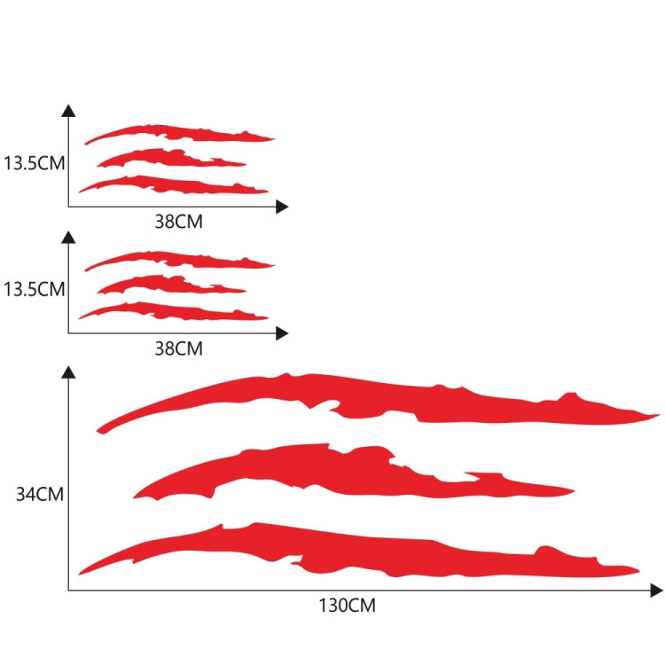 D-865 Claw Scratches Pattern Car Modified Decorative Sticker(Red) - In Car by buy2fix | Online Shopping UK | buy2fix