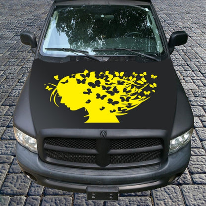 D-956 Butterfly Girl Pattern Car Modified Decorative Sticker(Yellow) - In Car by buy2fix | Online Shopping UK | buy2fix