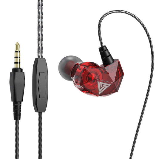QKZ AK2 Sports In-ear Wired HiFi Sound Heavy Bass 3.5mm Earphone with Mic(Red) - In Ear Wired Earphone by QKZ | Online Shopping UK | buy2fix