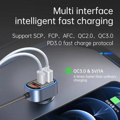 SC05 65.5W 6 in 1 PD / QC3.0 Fast Charge Extended Car Charger - In Car by buy2fix | Online Shopping UK | buy2fix