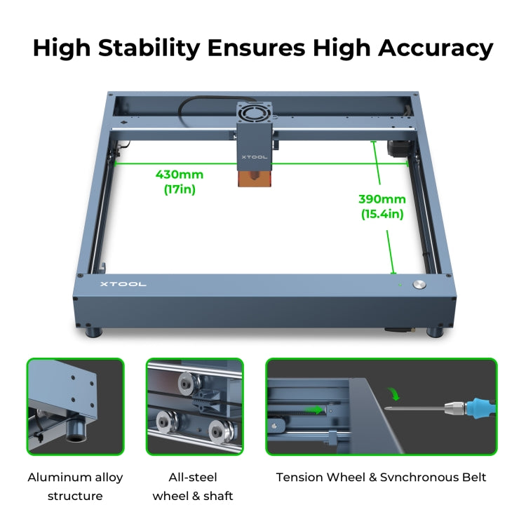 XTOOL D1 Pro-20W High Accuracy DIY Laser Engraving & Cutting Machine, Plug Type:UK Plug(Metal Gray) - DIY Engraving Machines by XTOOL | Online Shopping UK | buy2fix