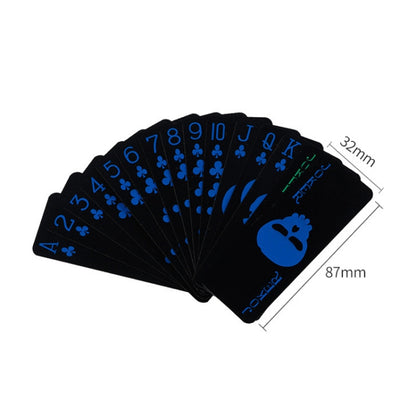2 PCS Plastic Frosted Waterproof PVC Poker Cards, Size:3.2 x 8.7cm(Blue+Gold) - Gambling by buy2fix | Online Shopping UK | buy2fix