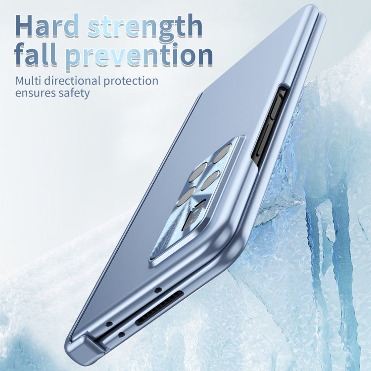 For Huawei Mate X2 Electroplating Hinged Folding Phone Case with S Pen Fold Edtion(Blue) - Huawei Cases by buy2fix | Online Shopping UK | buy2fix