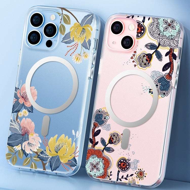 For iPhone 14 Plus Flower Frosted MagSafe Phone Case (Gypsophila) - iPhone 14 Plus Cases by buy2fix | Online Shopping UK | buy2fix