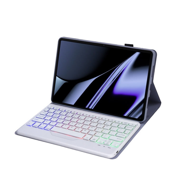 OP11-BS Lambskin Texture Ultra-thin Bluetooth Keyboard Leather Case with Backlight For OPPO Pad 11 inch(Purple) - Others Keyboard by buy2fix | Online Shopping UK | buy2fix