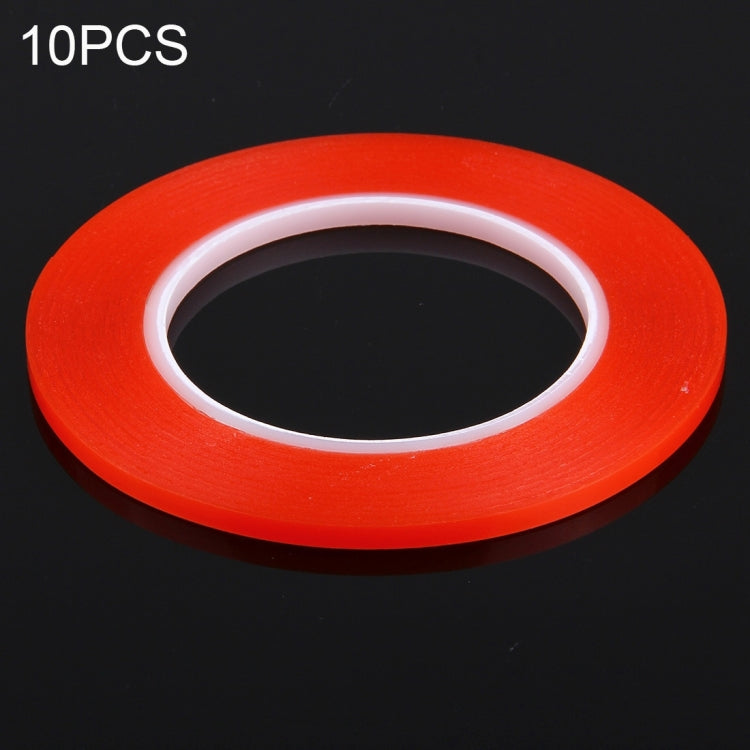 10 PCS 2mm Width Double Sided Adhesive Sticker Tape, Length: 25m(Red) - Repair & Spare Parts by buy2fix | Online Shopping UK | buy2fix