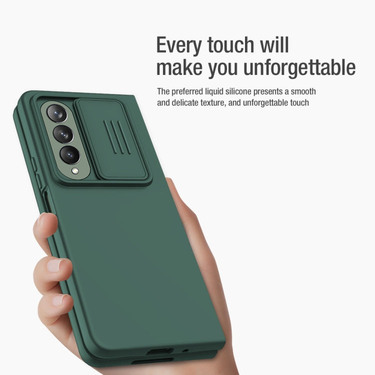 For Samsung Galaxy Z Fold4 5G NILLKIN CamShield Liquid Silicone + PC Full Coverage Case(Green) - Galaxy Z Fold4 5G Cases by NILLKIN | Online Shopping UK | buy2fix