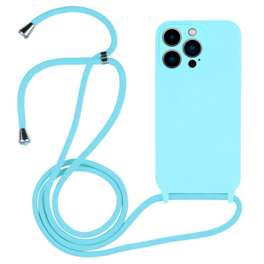 For iPhone 13 Pro Max Crossbody Lanyard Liquid Silicone Case(Ice Blue) - iPhone 13 Pro Max Cases by buy2fix | Online Shopping UK | buy2fix