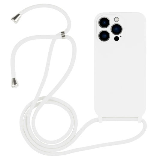 For iPhone 13 Pro Max Crossbody Lanyard Liquid Silicone Case(White) - iPhone 13 Pro Max Cases by buy2fix | Online Shopping UK | buy2fix