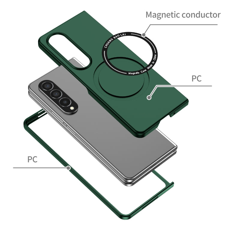 For Samsung Galaxy Z Fold4 Magsafe Magnetic Folding PC Phone Case(Green) - Galaxy Z Fold4 5G Cases by buy2fix | Online Shopping UK | buy2fix