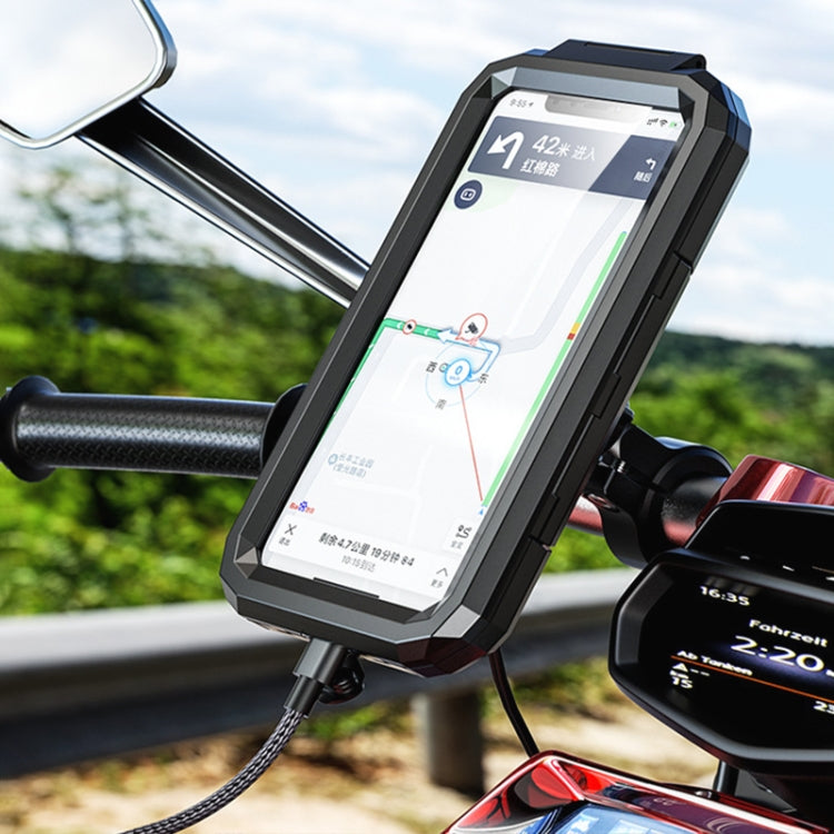 M18S-A1 Motorcycle / Bicycle Handlebar Wireless Charging Waterproof Box Mobile Phone Holder - In Car by buy2fix | Online Shopping UK | buy2fix