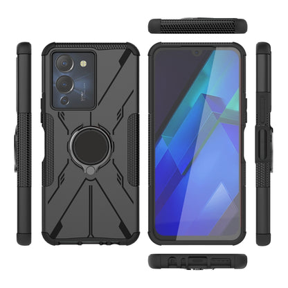 For Infinix Note 12 G96 Armor Bear Shockproof PC + TPU Phone Case with Ring(Black) - Infinix Cases by buy2fix | Online Shopping UK | buy2fix