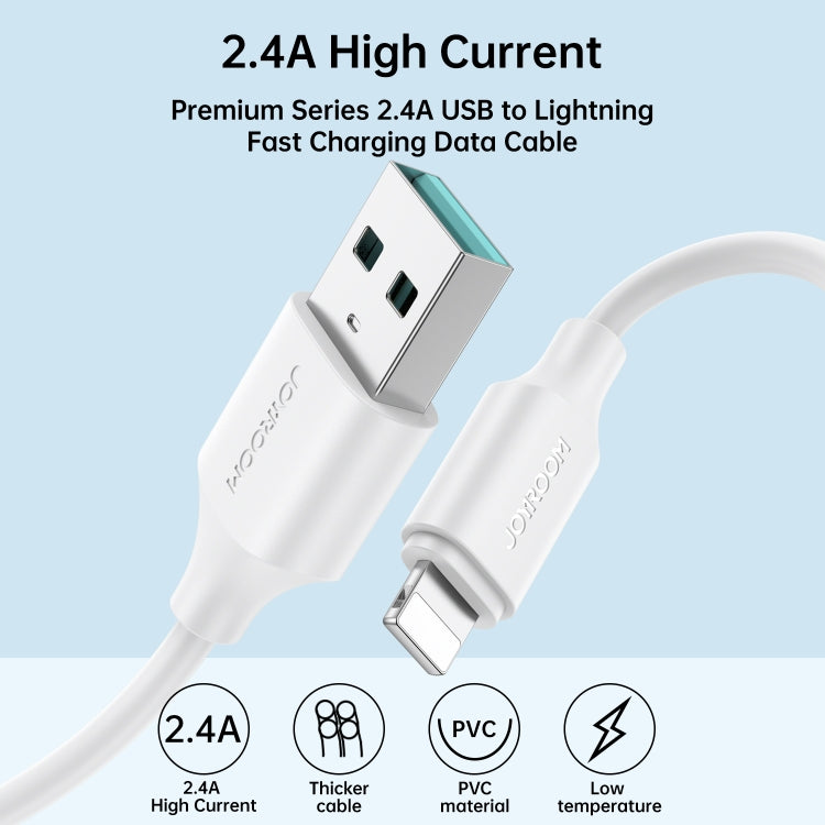 JOYROOM S-UL012A9 2.4A USB to 8 Pin Fast Charging Data Cable, Length:0.25m(White) - Normal Style Cable by JOYROOM | Online Shopping UK | buy2fix