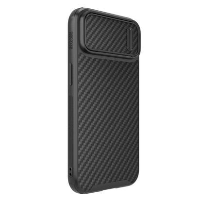 For iPhone 14 Plus NILLKIN Synthetic Fiber Camshield Magnetic Phone Case(Black) - iPhone 14 Plus Cases by NILLKIN | Online Shopping UK | buy2fix