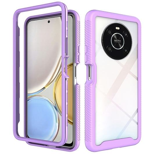 For Honor X9 4G / 5G / Magic 4 Lite Starry Sky Solid Color Shockproof TPU Clear PC Phone Case(Purple) - Mobile Accessories by buy2fix | Online Shopping UK | buy2fix
