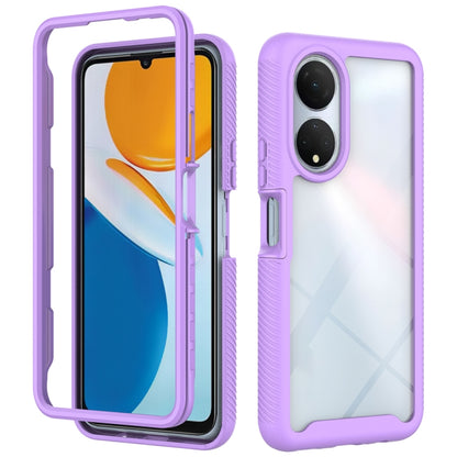 For Honor X7 Starry Sky Solid Color Shockproof TPU Clear PC Phone Case(Purple) - Honor Cases by buy2fix | Online Shopping UK | buy2fix