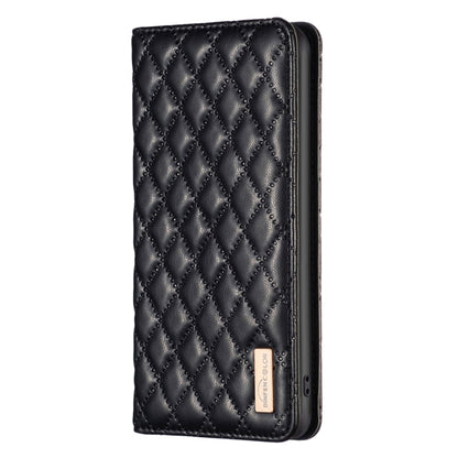 For Xiaomi Redmi Note 10 Pro / 10 Pro Max Diamond Lattice Magnetic Leather Flip Phone Case(Black) - Note 10 Pro Cases by buy2fix | Online Shopping UK | buy2fix