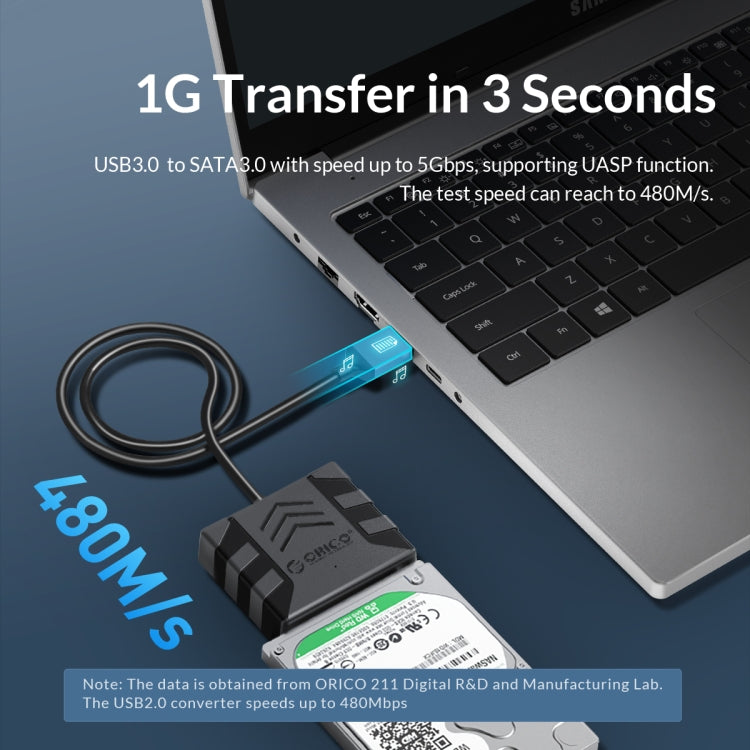 ORICO UTS1 USB 2.0 2.5-inch SATA HDD Adapter, Cable Length:1m - USB to IDE / SATA by ORICO | Online Shopping UK | buy2fix