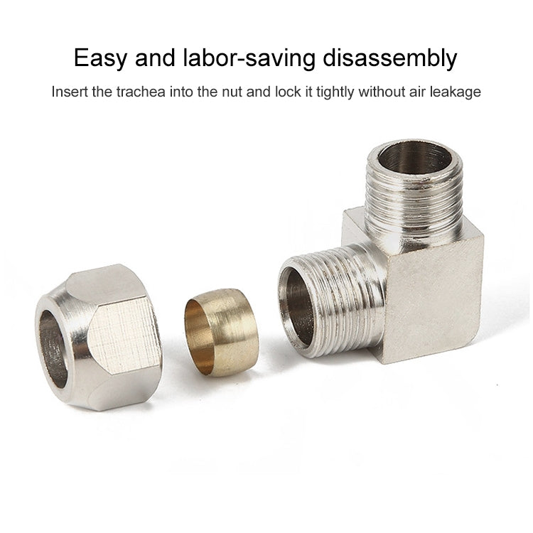 PL8-03 LAIZE Nickel Plated Copper Reducer Elbow Pneumatic Quick Fitting Connector -  by LAIZE | Online Shopping UK | buy2fix