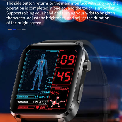 F100 1.7 inch HD Square Screen TPU Strap Smart Watch Supports Body Temperature Monitoring/Blood Oxygen Monitoring(Red) - Smart Wear by buy2fix | Online Shopping UK | buy2fix