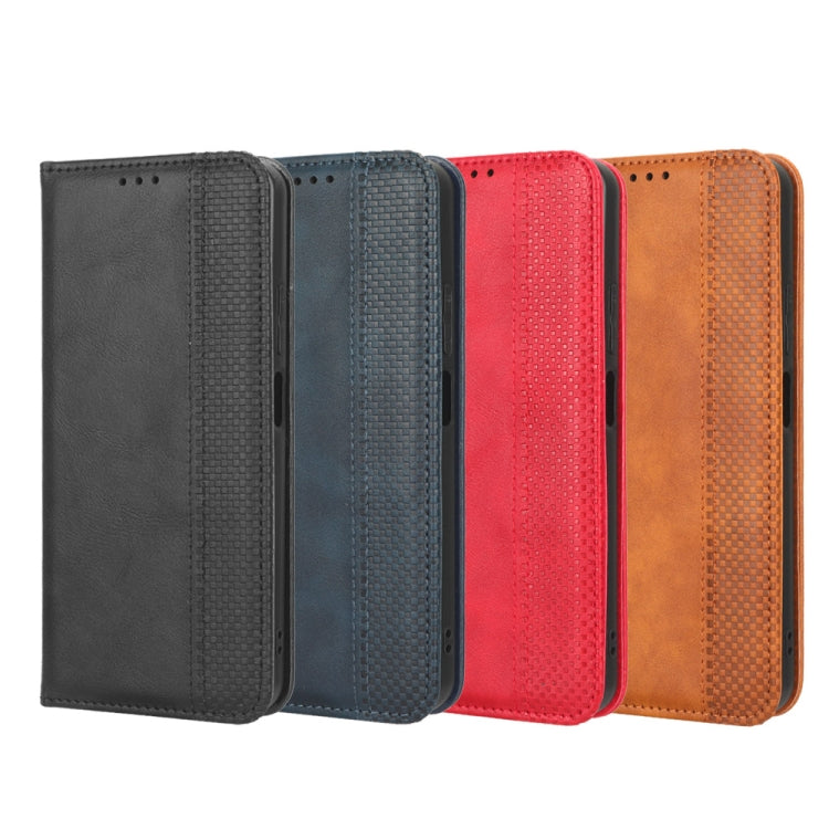 For Xiaomi Poco M5 Magnetic Buckle Retro Texture Leather Phone Case(Brown) - Poco M5 Cases by buy2fix | Online Shopping UK | buy2fix