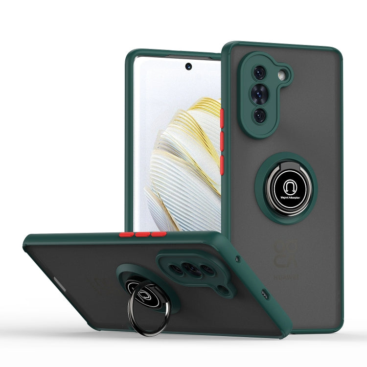 For Huawei nova 10 Q Shadow 1 Series TPU + PC Phone Case with Ring Holder(Dark Green) - Huawei Cases by buy2fix | Online Shopping UK | buy2fix