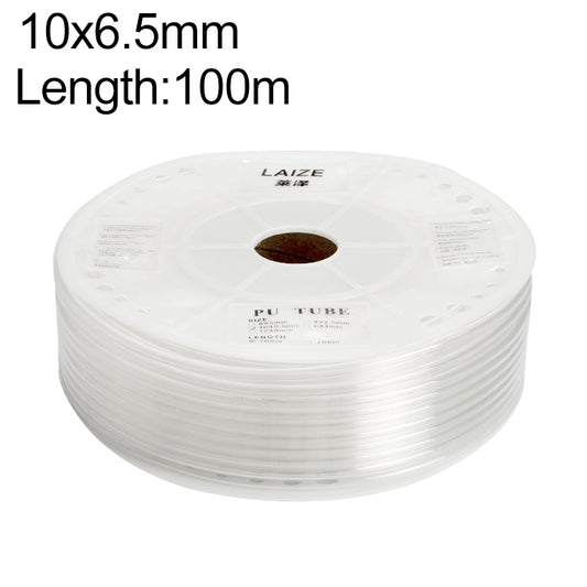 LAIZE Pneumatic Compressor Air Flexible PU Tube, Specification:10x6.5mm, 100m(Transparent) - PU Air Pipe by LAIZE | Online Shopping UK | buy2fix