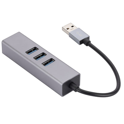 SL-030 USB to Gigabit Ethernet RJ45 & 3 x USB 3.0 Adapter Converter HUB(Grey) - Computer & Networking by buy2fix | Online Shopping UK | buy2fix