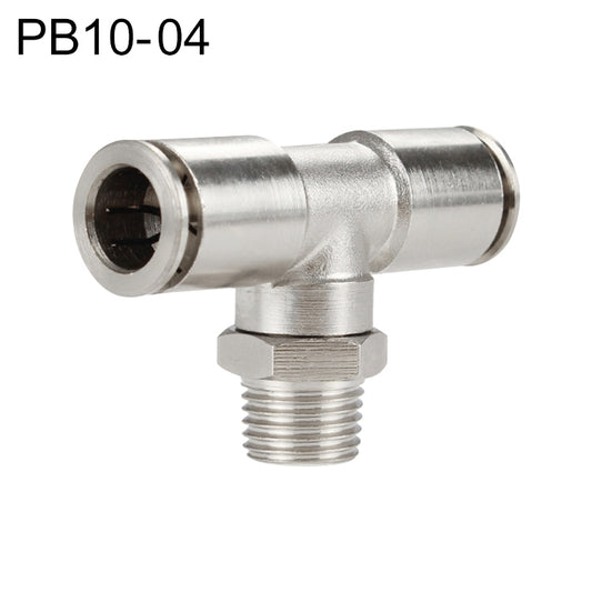 PB10-04 LAIZE Nickel Plated Copper Male Tee Branch Pneumatic Quick Connector - Interface Series by LAIZE | Online Shopping UK | buy2fix