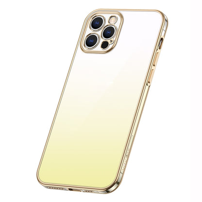 For iPhone 14 Pro SULADA Iridescence Series Plating Transparent Gradient Phone Case(Gold) - iPhone 14 Pro Cases by SULADA | Online Shopping UK | buy2fix