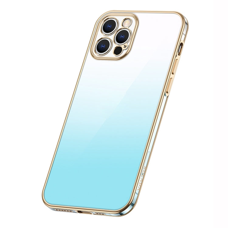 For iPhone 14 Pro SULADA Iridescence Series Plating Transparent Gradient Phone Case(Blue) - iPhone 14 Pro Cases by SULADA | Online Shopping UK | buy2fix