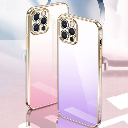 For iPhone 14 Pro SULADA Iridescence Series Plating Transparent Gradient Phone Case(Purple) - iPhone 14 Pro Cases by SULADA | Online Shopping UK | buy2fix