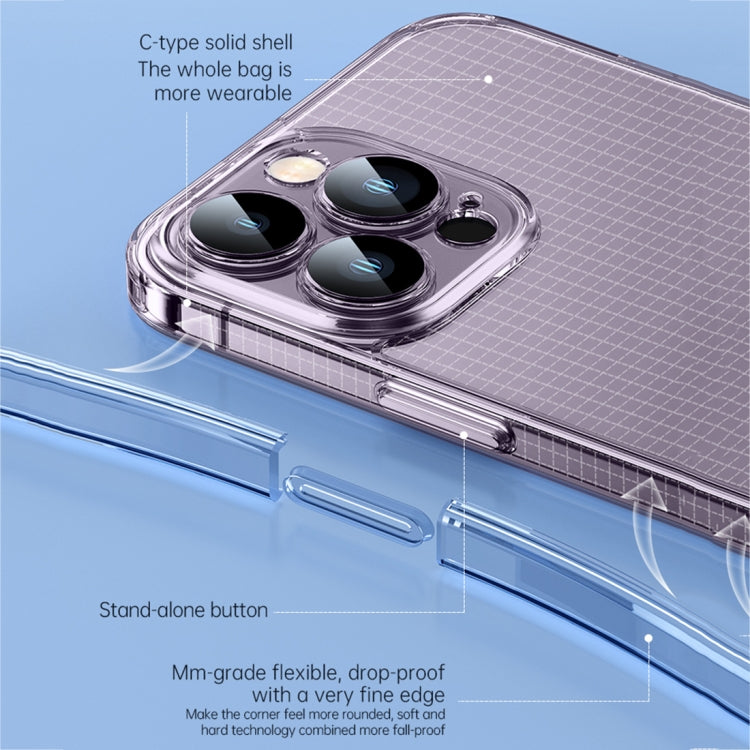 For iPhone 14 Pro SULADA Crystal Steel Series TPU Transparent Phone Case(Blue) - iPhone 14 Pro Cases by SULADA | Online Shopping UK | buy2fix