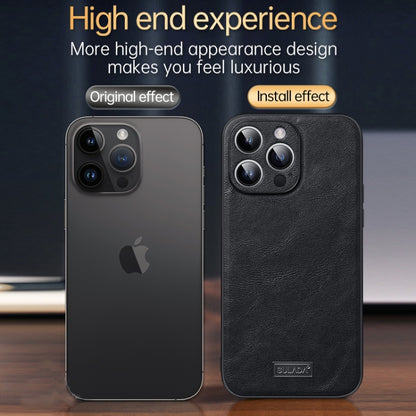 For iPhone 14 Pro SULADA Shockproof TPU + Handmade Leather Phone Case(Black) - iPhone 14 Pro Cases by SULADA | Online Shopping UK | buy2fix