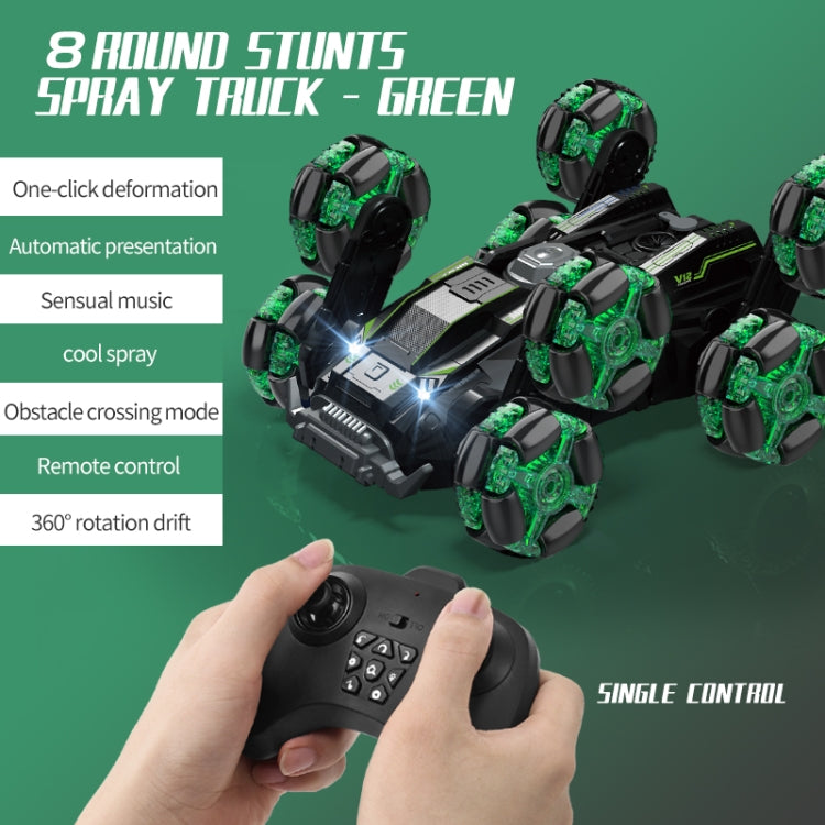 DM-558 Eight Wheel Stunt Drift Spray Remote Control Car, Specification:Single Control(Green) - RC Cars by buy2fix | Online Shopping UK | buy2fix