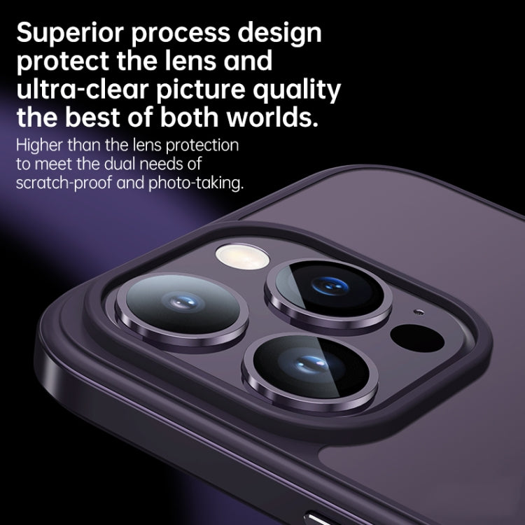 For iPhone 14 Pro SULADA Metal Frame + Nano Glass + TPU Phone Case(Dark Blue) - iPhone 14 Pro Cases by SULADA | Online Shopping UK | buy2fix