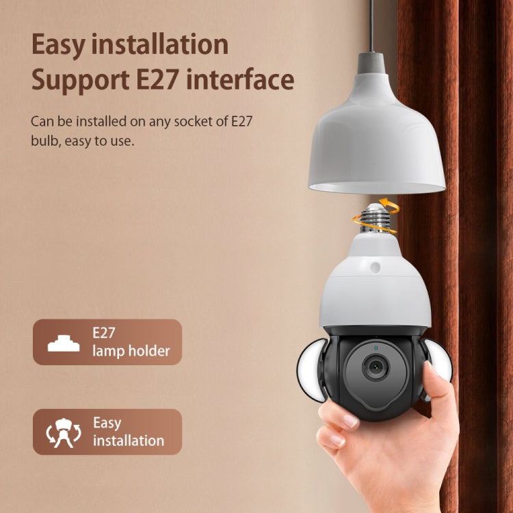 ST-426E-5MP-TY 5MP E27 Light Bulb Floodlight Camera - Security by buy2fix | Online Shopping UK | buy2fix