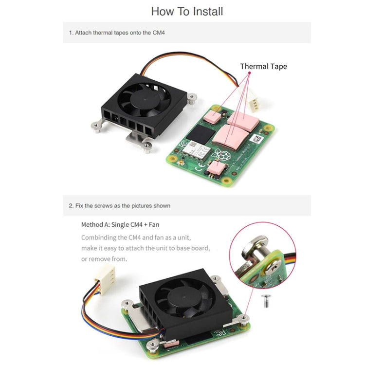 Waveshare Dedicated 3007 Cooling Fan for Raspberry Pi Compute Module 4 CM4, Power Supply:12V - Consumer Electronics by WAVESHARE | Online Shopping UK | buy2fix