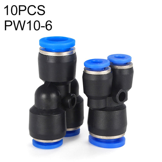 PW10-6 LAIZE 10pcs Plastic Y-type Tee Reducing Pneumatic Quick Fitting Connector - Interface Series by LAIZE | Online Shopping UK | buy2fix