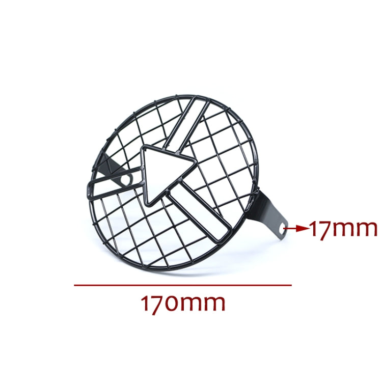 Motorcycle Headlight Arrowhead Grill Guard Retro Round Lamp Grill Cover - In Car by buy2fix | Online Shopping UK | buy2fix