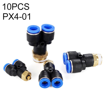 PX4-01 LAIZE 10pcs Plastic Y-type Tee Male Thread Pneumatic Quick Connector - Interface Series by LAIZE | Online Shopping UK | buy2fix