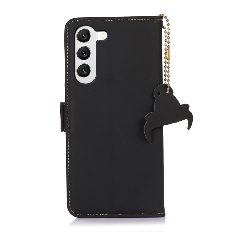 For Samsung Galaxy S23+ 5G Genuine Leather Magnetic RFID Leather Phone Case(Black) - Galaxy S23+ 5G Cases by buy2fix | Online Shopping UK | buy2fix