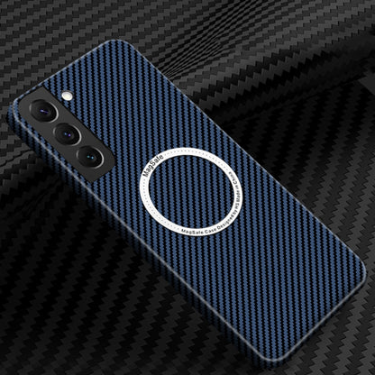 For Samsung Galaxy S23 5G Carbon Fiber Texture MagSafe Magnetic Phone Case(Blue) - Galaxy S23 5G Cases by buy2fix | Online Shopping UK | buy2fix