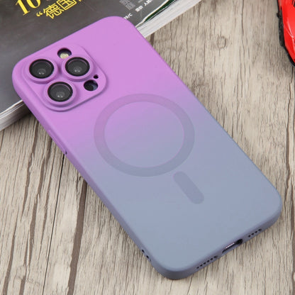 For iPhone 12 Pro Max Liquid TPU Silicone Gradient MagSafe Phone Case(Purple) - iPhone 12 Pro Max Cases by buy2fix | Online Shopping UK | buy2fix