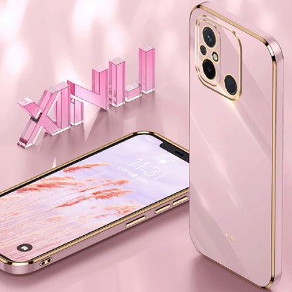 For Xiaomi Redmi 12C 4G XINLI Straight Edge 6D Electroplate TPU Phone Case(Cherry Purple) - Xiaomi Cases by XINLI | Online Shopping UK | buy2fix