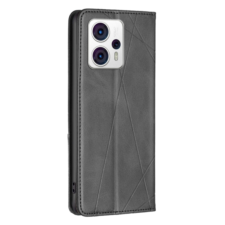 For Motorola Moto G13 4G/G23 4G/G53 5G Prismatic Invisible Magnetic Leather Phone Case(Black) - Motorola Cases by buy2fix | Online Shopping UK | buy2fix