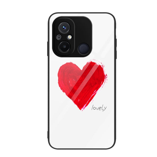 For Xiaomi Redmi 12C Colorful Painted Glass Phone Case(Love) - Xiaomi Cases by buy2fix | Online Shopping UK | buy2fix